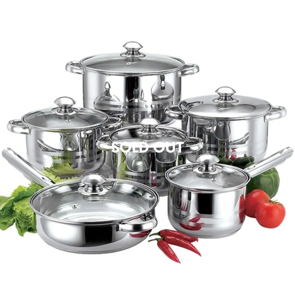 12pcs Induction Cookware Stainless Cookware Set