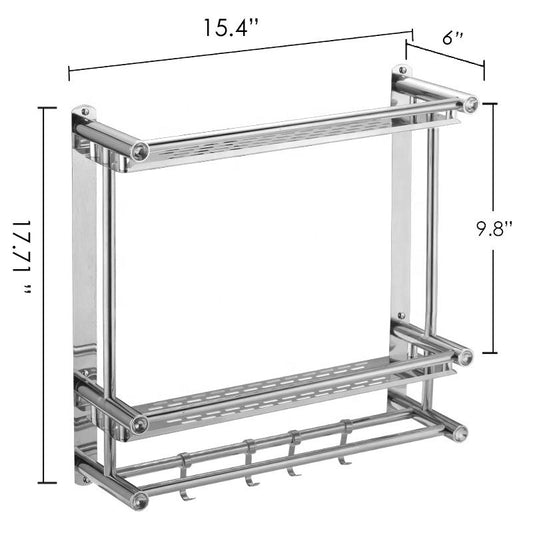 Two Tier Wall Mounted Bathroom Rack