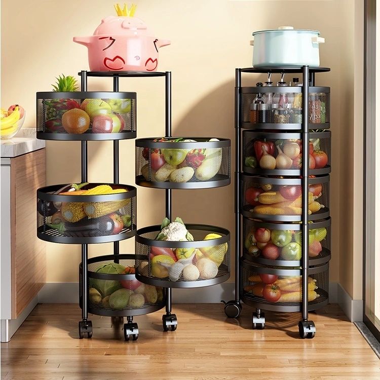 Five (5) Layer Rotating Storage Rack with Wheels