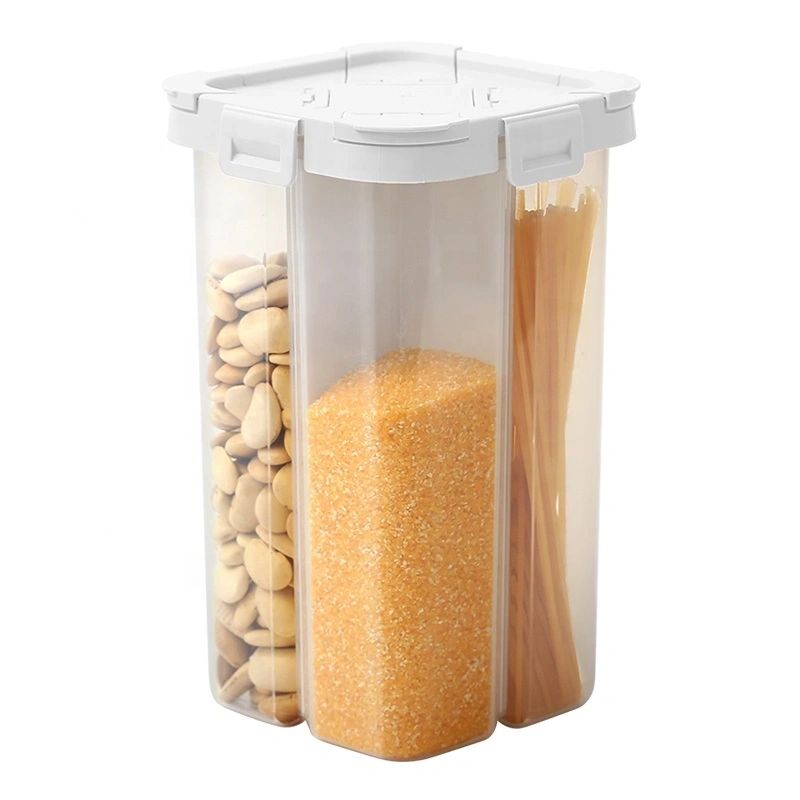 Storage Container with 4 Separate Compartments Set of 2