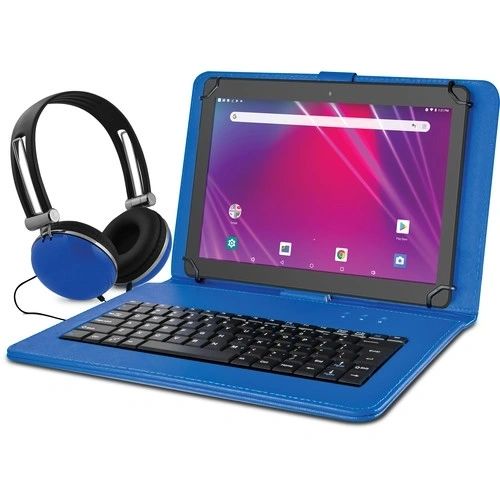 Tablets with protective sleeve, keyboard & headphone