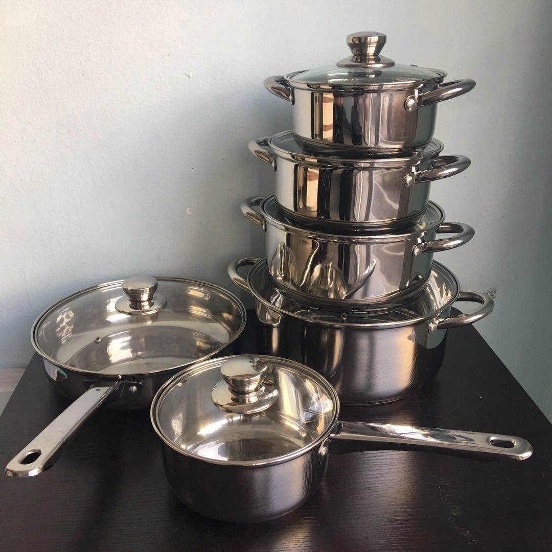 12pcs Induction Cookware Stainless Cookware Set