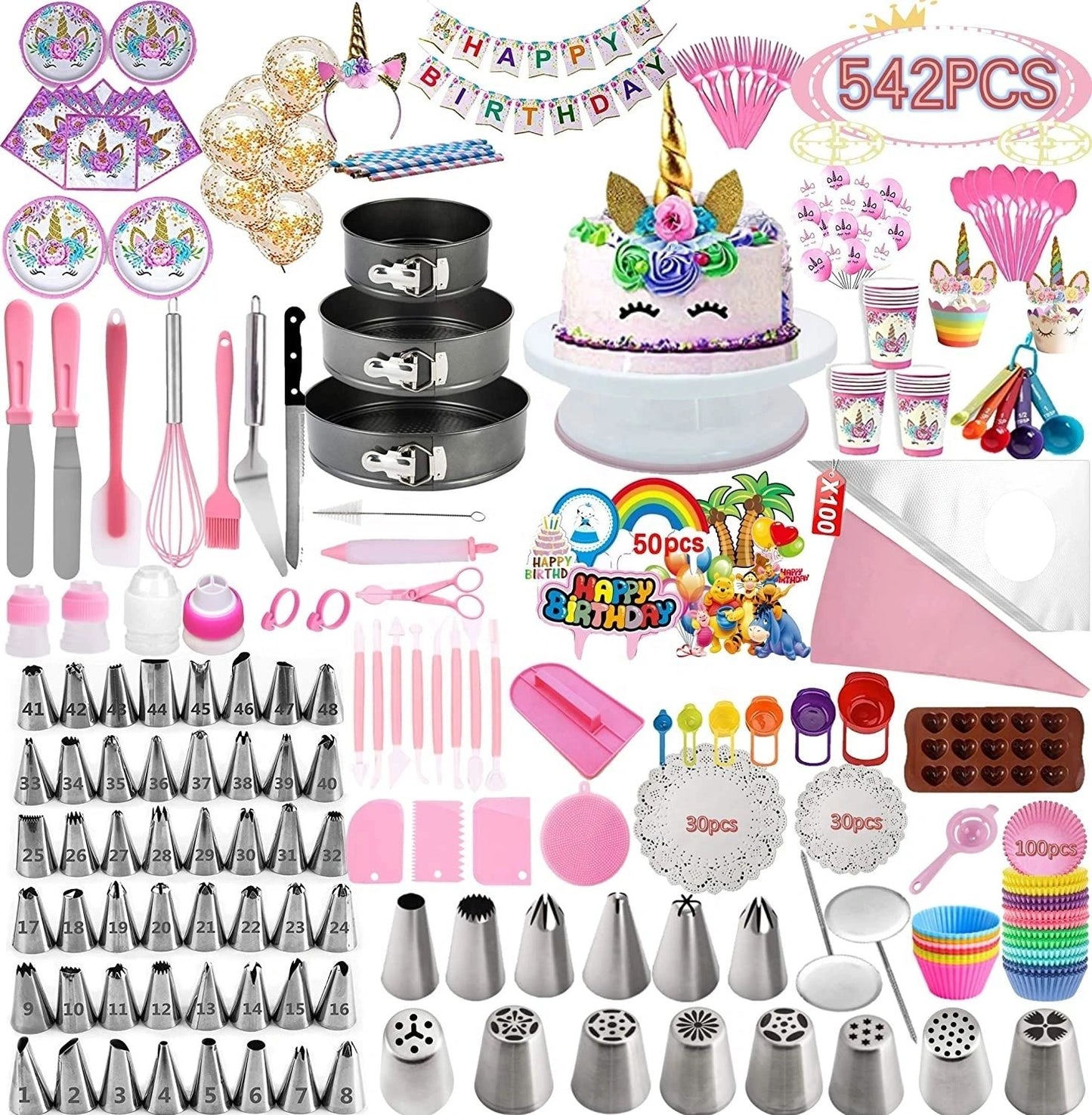 542 PCS Cake Decorating & Baking Accessories Tools Set