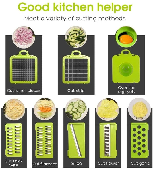 Vegetable Cutter, Shredder, Slicer & Dicer with Container & Egg Separator