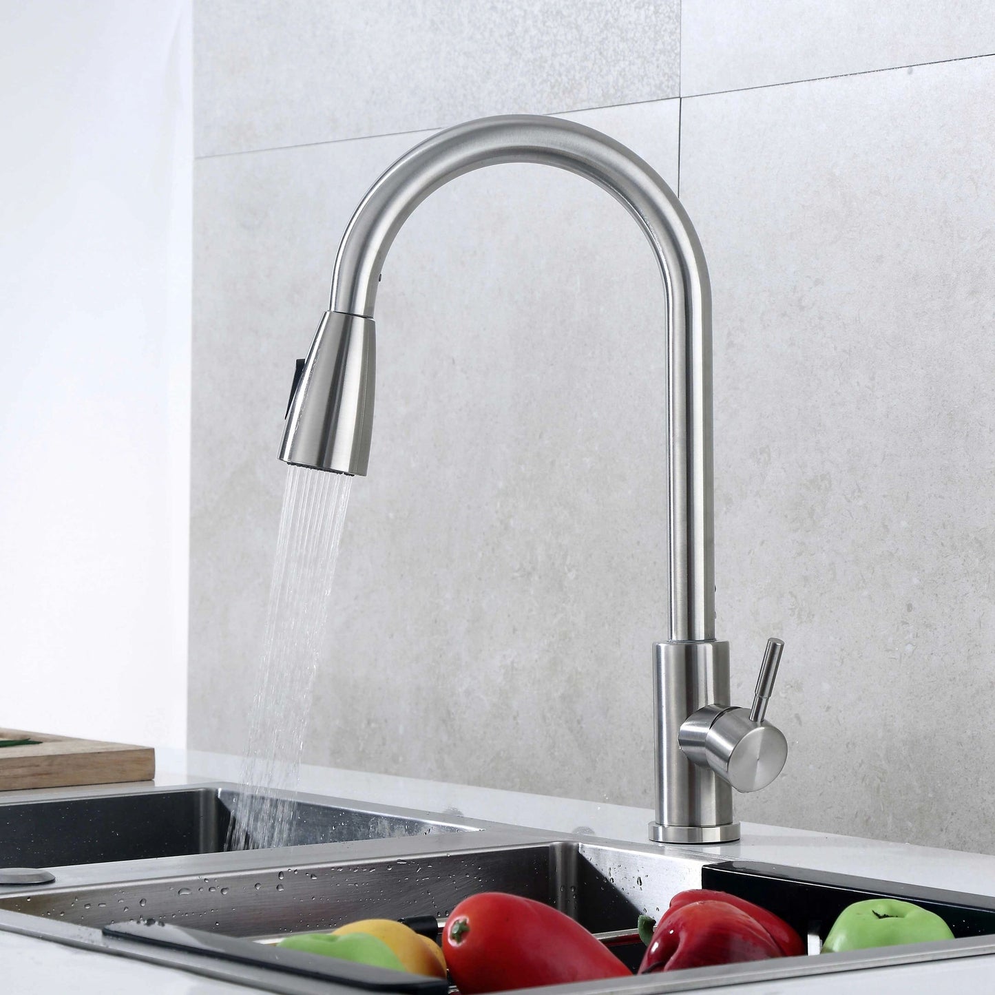 304 Stainless Steel Pull Out Mixer Kitchen Faucet